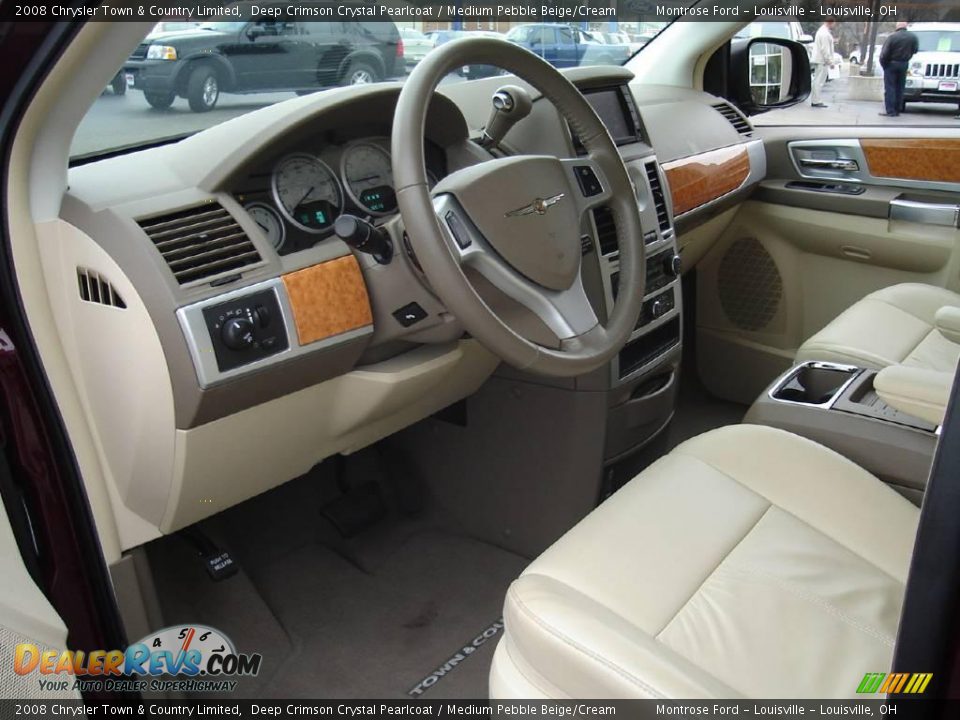 2008 Chrysler Town & Country Limited Deep Crimson Crystal Pearlcoat / Medium Pebble Beige/Cream Photo #28