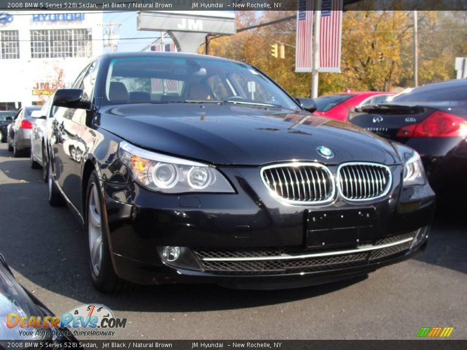 2008 BMW 5 Series 528i Sedan Jet Black / Natural Brown Photo #1