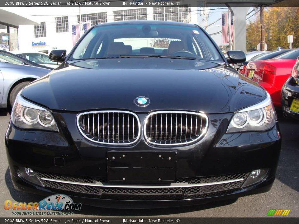 2008 BMW 5 Series 528i Sedan Jet Black / Natural Brown Photo #2
