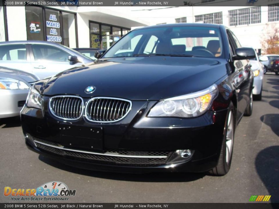 2008 BMW 5 Series 528i Sedan Jet Black / Natural Brown Photo #3