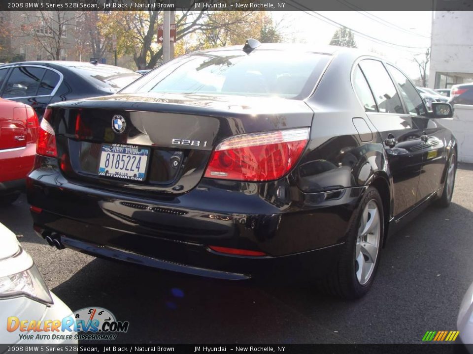 2008 BMW 5 Series 528i Sedan Jet Black / Natural Brown Photo #4