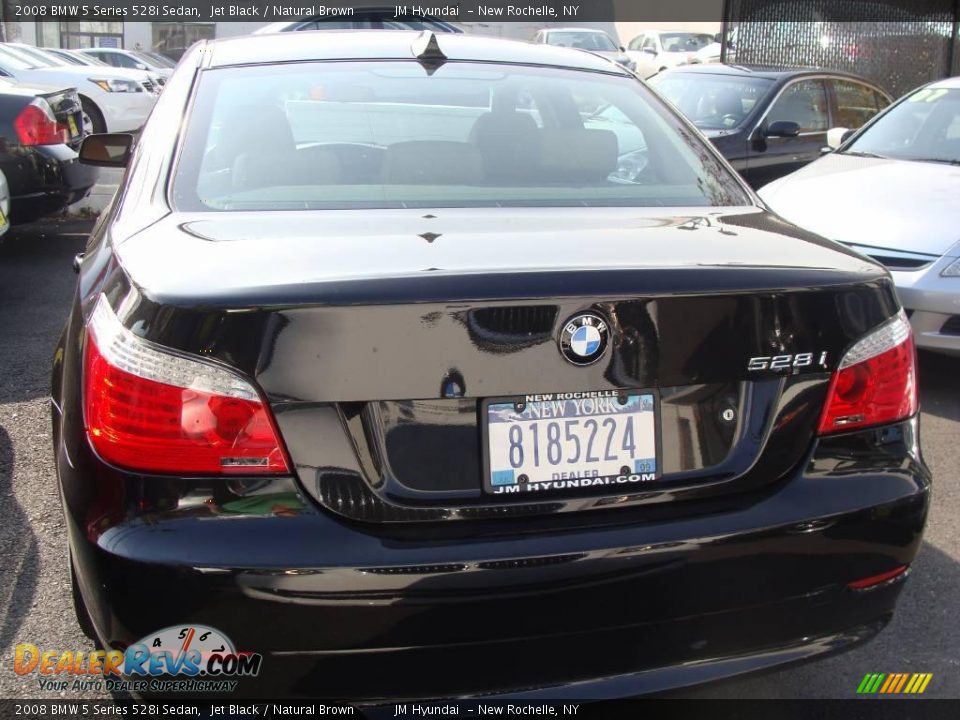2008 BMW 5 Series 528i Sedan Jet Black / Natural Brown Photo #5