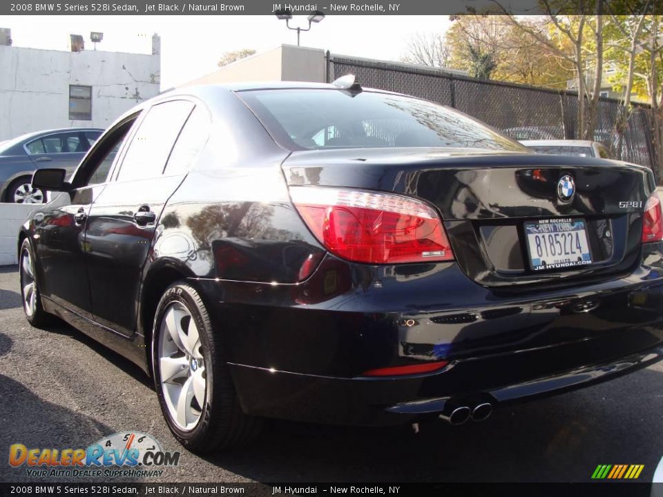 2008 BMW 5 Series 528i Sedan Jet Black / Natural Brown Photo #6