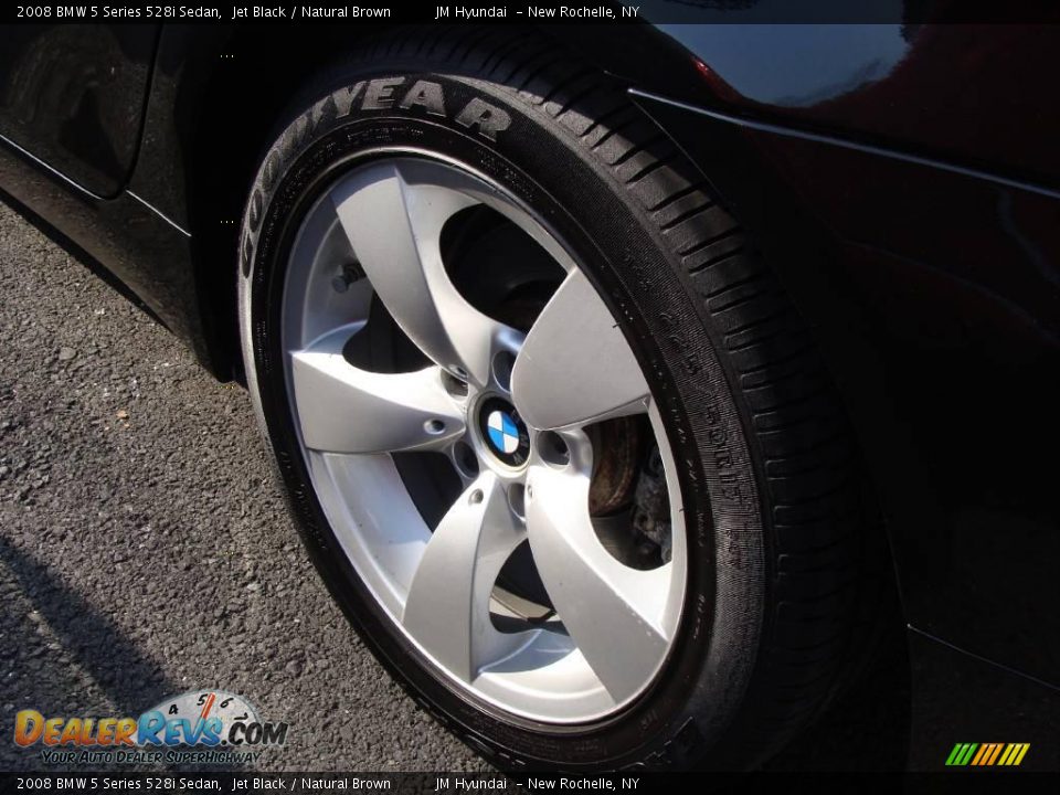 2008 BMW 5 Series 528i Sedan Jet Black / Natural Brown Photo #7