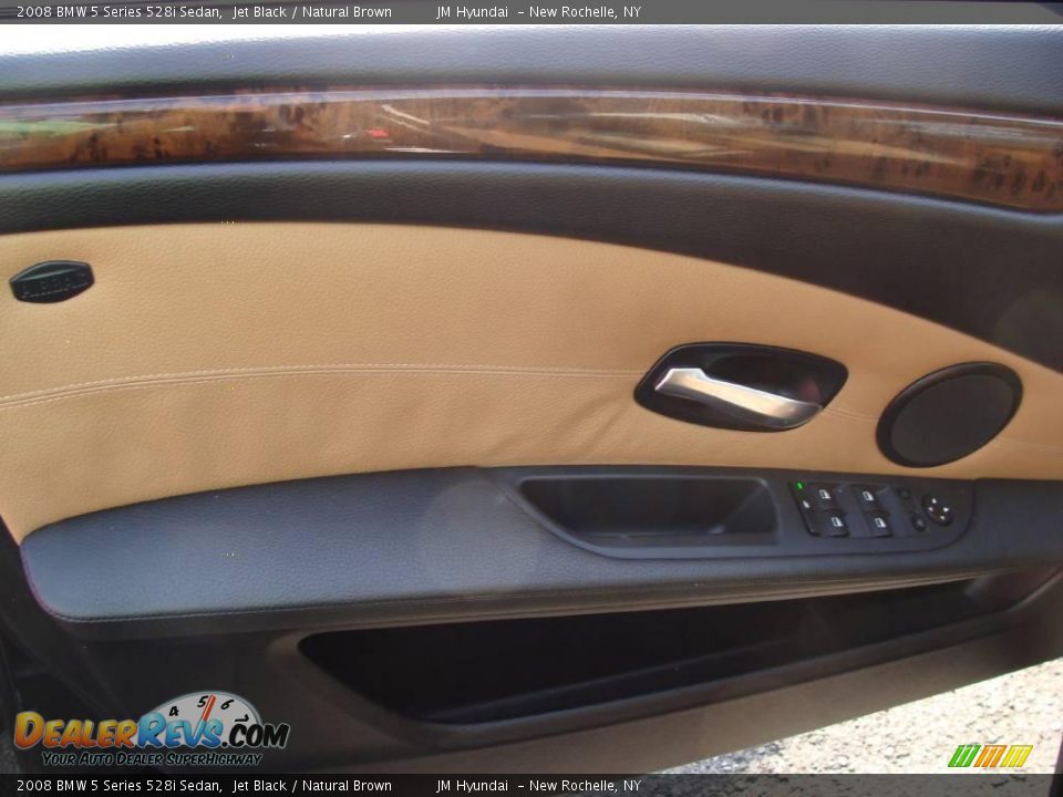 2008 BMW 5 Series 528i Sedan Jet Black / Natural Brown Photo #9