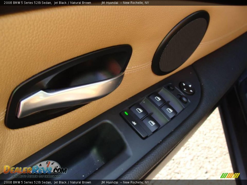 2008 BMW 5 Series 528i Sedan Jet Black / Natural Brown Photo #10