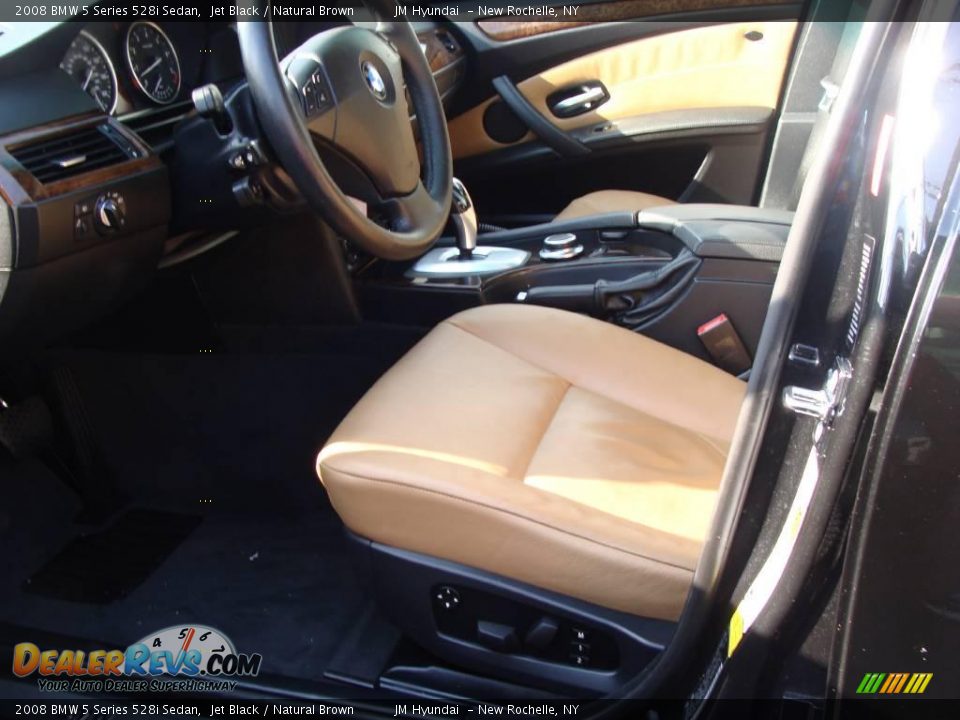 2008 BMW 5 Series 528i Sedan Jet Black / Natural Brown Photo #11