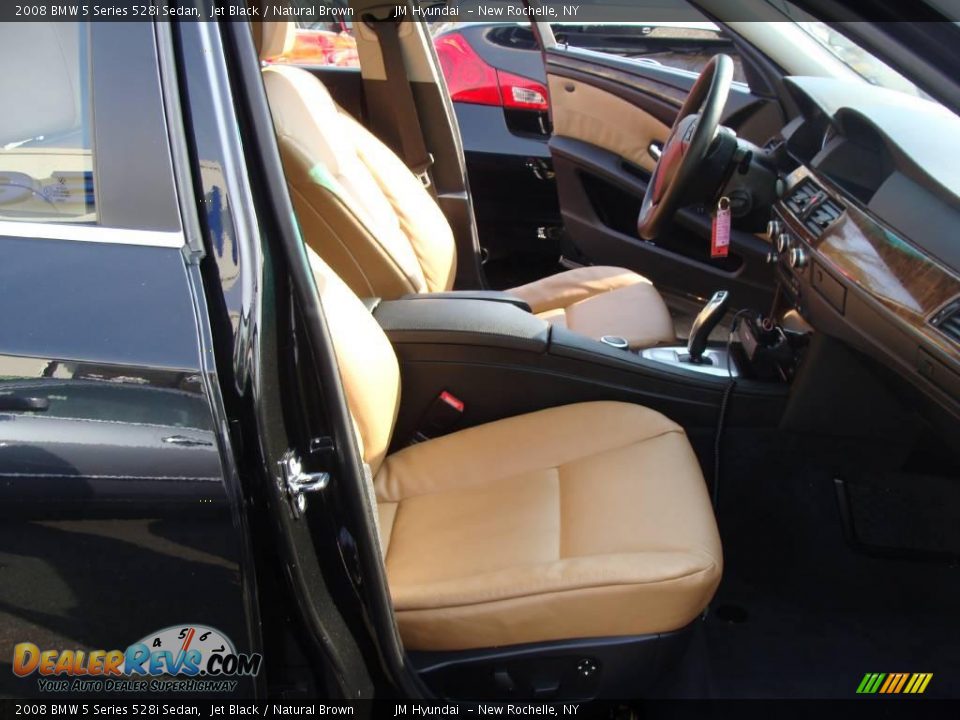2008 BMW 5 Series 528i Sedan Jet Black / Natural Brown Photo #14