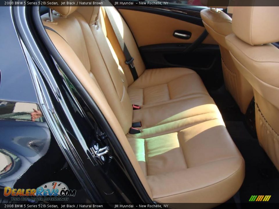 2008 BMW 5 Series 528i Sedan Jet Black / Natural Brown Photo #15