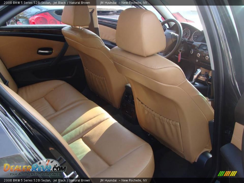2008 BMW 5 Series 528i Sedan Jet Black / Natural Brown Photo #16
