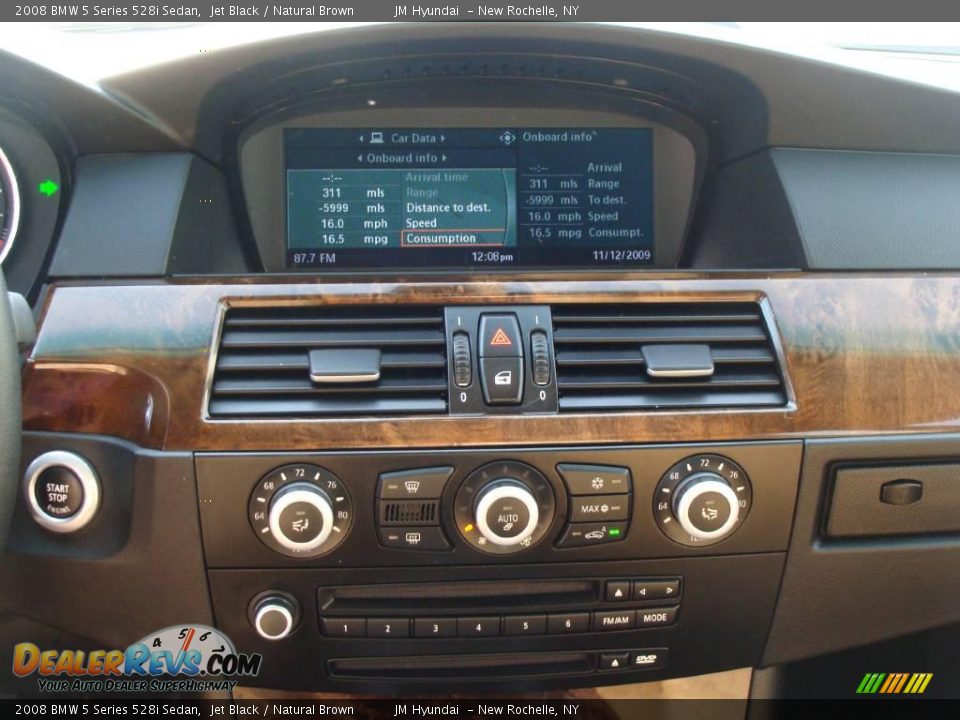 2008 BMW 5 Series 528i Sedan Jet Black / Natural Brown Photo #19