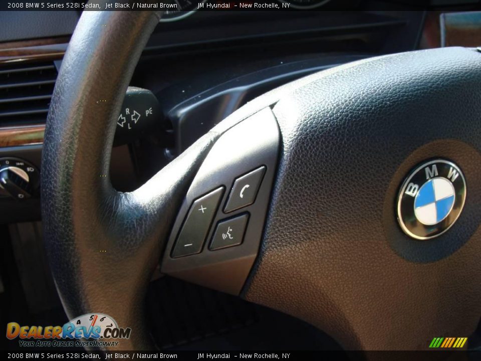 2008 BMW 5 Series 528i Sedan Jet Black / Natural Brown Photo #23