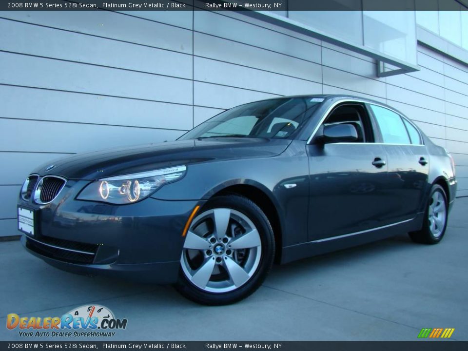 2008 BMW 5 Series 528i Sedan Platinum Grey Metallic / Black Photo #1