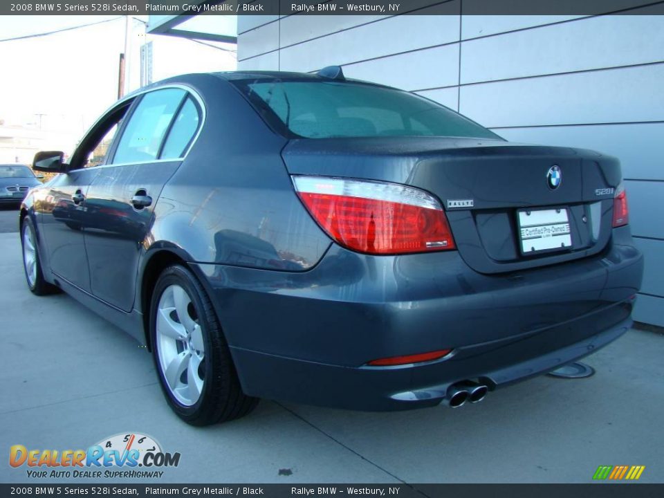 2008 BMW 5 Series 528i Sedan Platinum Grey Metallic / Black Photo #3