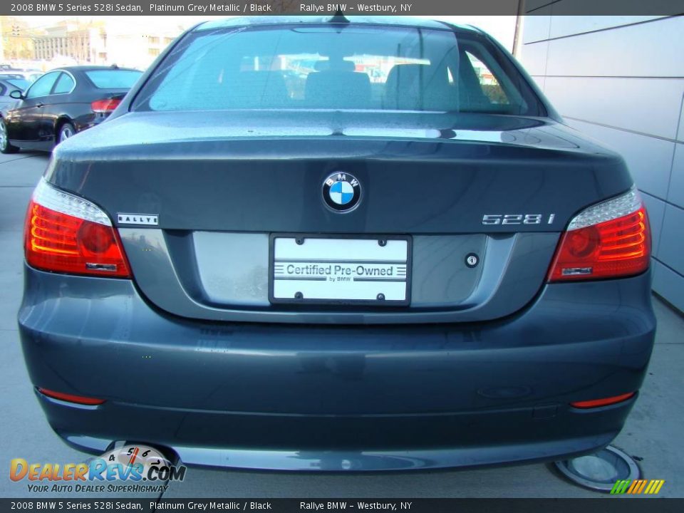 2008 BMW 5 Series 528i Sedan Platinum Grey Metallic / Black Photo #4