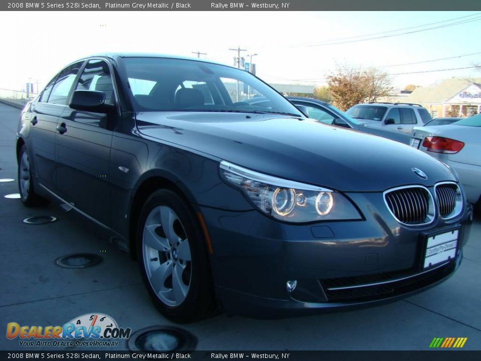 2008 BMW 5 Series 528i Sedan Platinum Grey Metallic / Black Photo #5