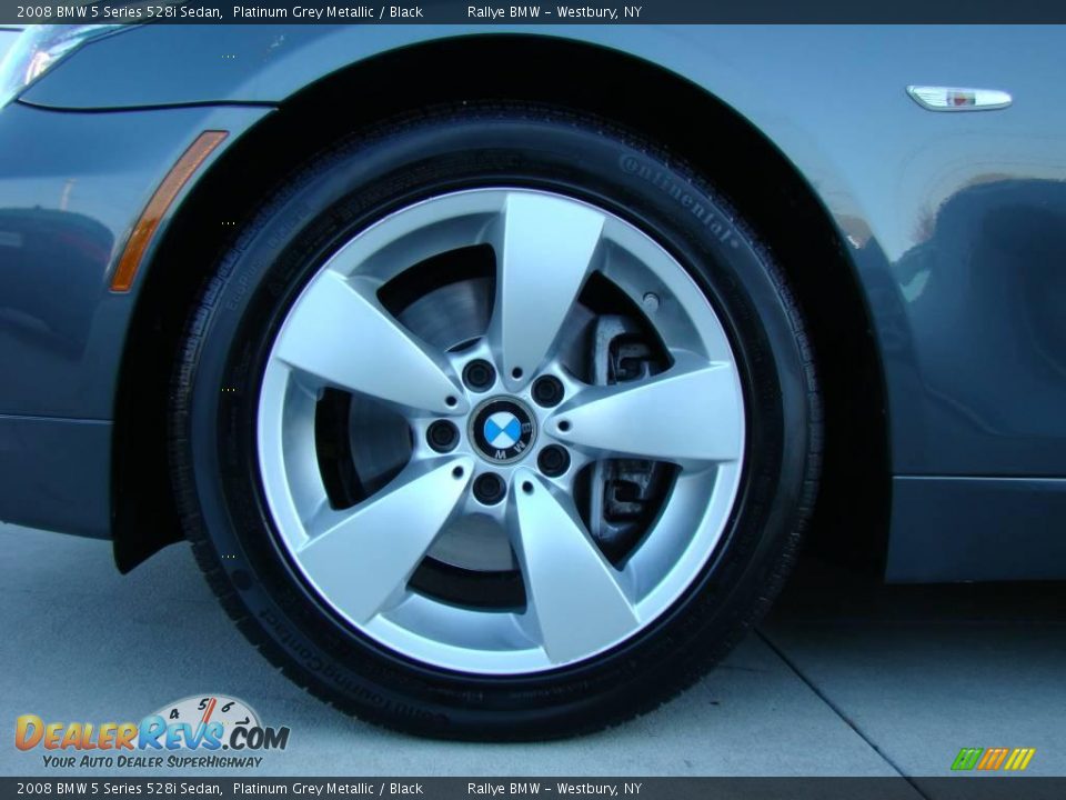 2008 BMW 5 Series 528i Sedan Platinum Grey Metallic / Black Photo #6