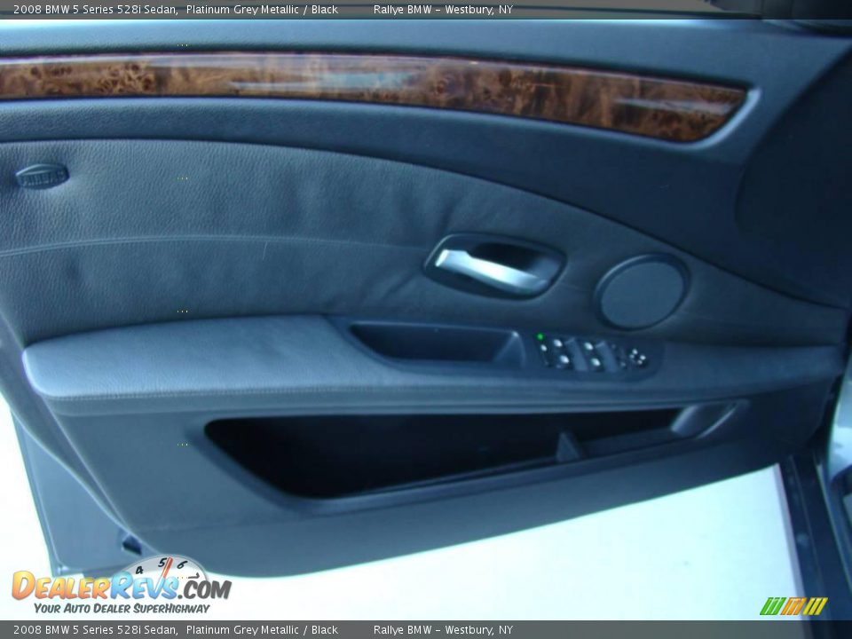 2008 BMW 5 Series 528i Sedan Platinum Grey Metallic / Black Photo #7