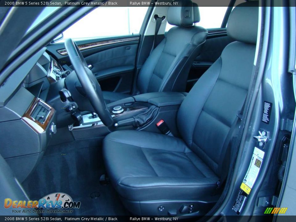 2008 BMW 5 Series 528i Sedan Platinum Grey Metallic / Black Photo #8