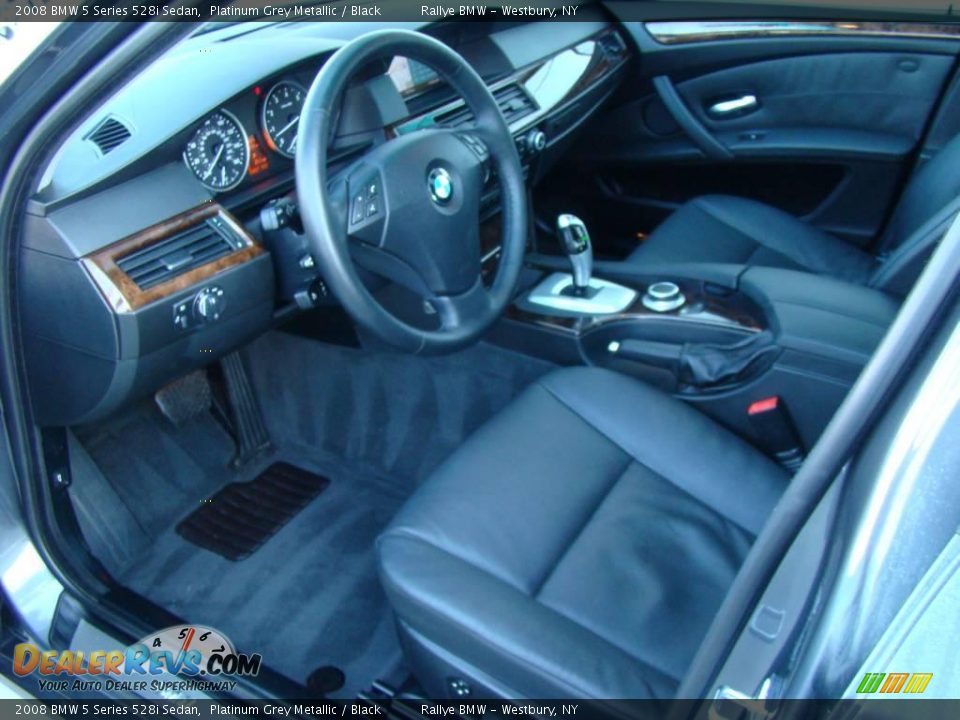 2008 BMW 5 Series 528i Sedan Platinum Grey Metallic / Black Photo #10