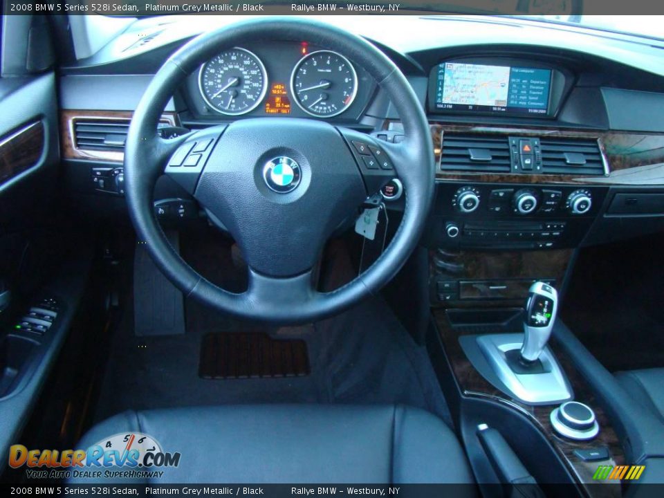 2008 BMW 5 Series 528i Sedan Platinum Grey Metallic / Black Photo #11