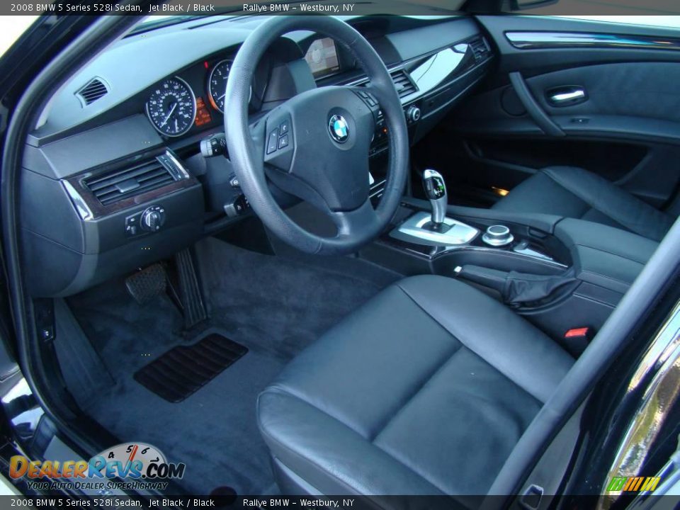 2008 BMW 5 Series 528i Sedan Jet Black / Black Photo #10