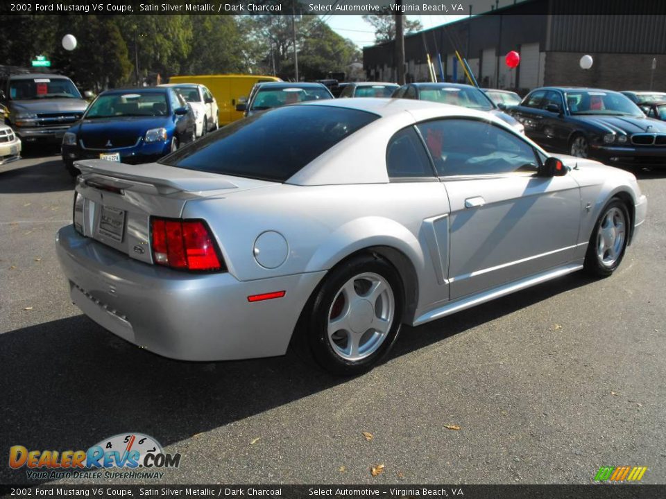 2002 Ford Mustang V6 Coupe Satin Silver Metallic / Dark Charcoal Photo #5