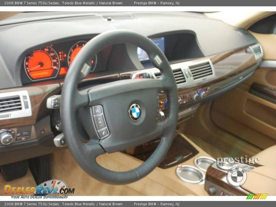 2008 BMW 7 Series 750Li Sedan Toledo Blue Metallic / Natural Brown Photo #3