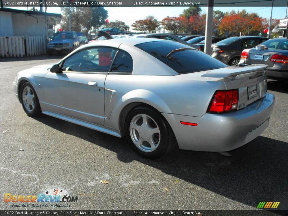2002 Ford Mustang V6 Coupe Satin Silver Metallic / Dark Charcoal Photo #7