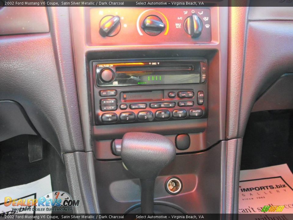 2002 Ford Mustang V6 Coupe Satin Silver Metallic / Dark Charcoal Photo #12