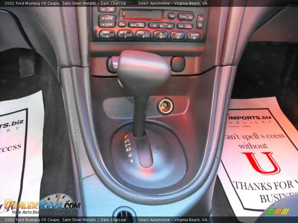 2002 Ford Mustang V6 Coupe Satin Silver Metallic / Dark Charcoal Photo #13
