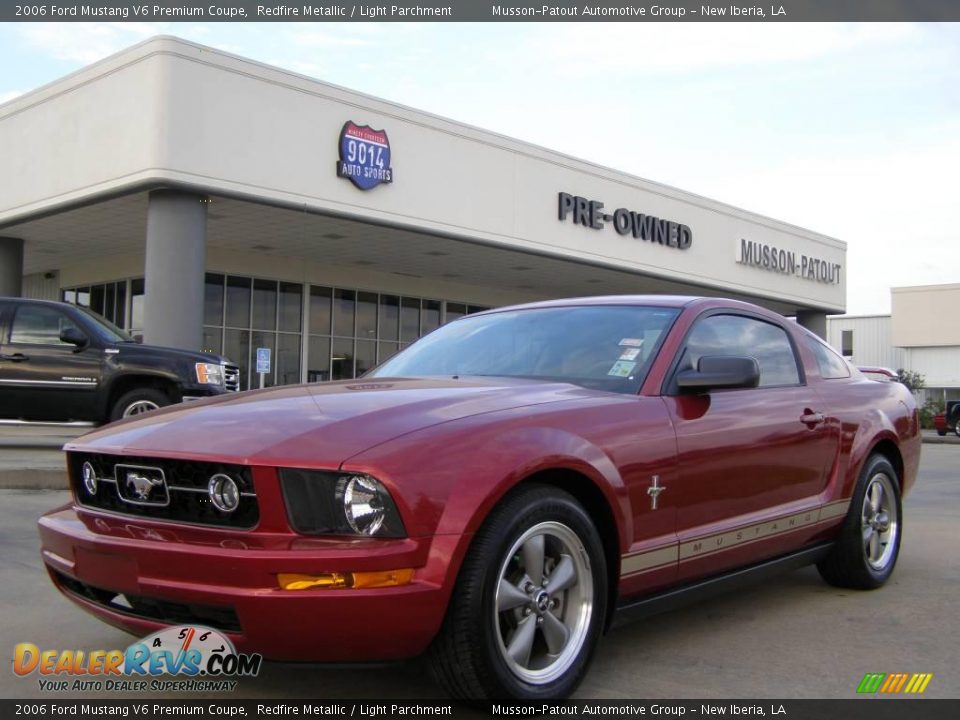 2006 Ford Mustang V6 Premium Coupe Redfire Metallic / Light Parchment Photo #1
