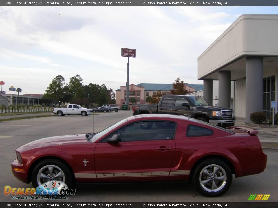 2006 Ford Mustang V6 Premium Coupe Redfire Metallic / Light Parchment Photo #2