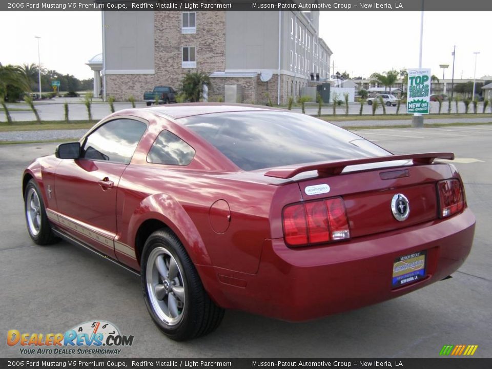 2006 Ford Mustang V6 Premium Coupe Redfire Metallic / Light Parchment Photo #3