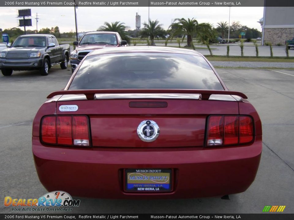 2006 Ford Mustang V6 Premium Coupe Redfire Metallic / Light Parchment Photo #4