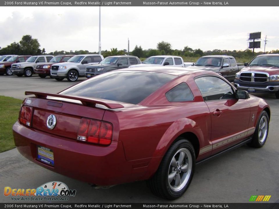 2006 Ford Mustang V6 Premium Coupe Redfire Metallic / Light Parchment Photo #5