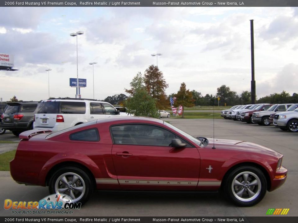 2006 Ford Mustang V6 Premium Coupe Redfire Metallic / Light Parchment Photo #6