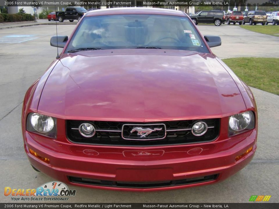 2006 Ford Mustang V6 Premium Coupe Redfire Metallic / Light Parchment Photo #8