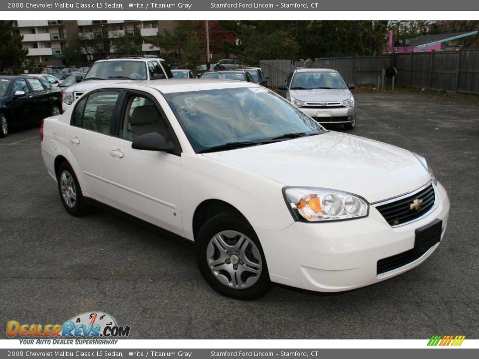 2008 Chevrolet Malibu Classic LS Sedan White / Titanium Gray Photo #3