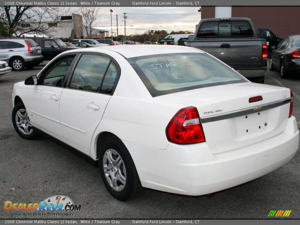 2008 Chevrolet Malibu Classic LS Sedan White / Titanium Gray Photo #8