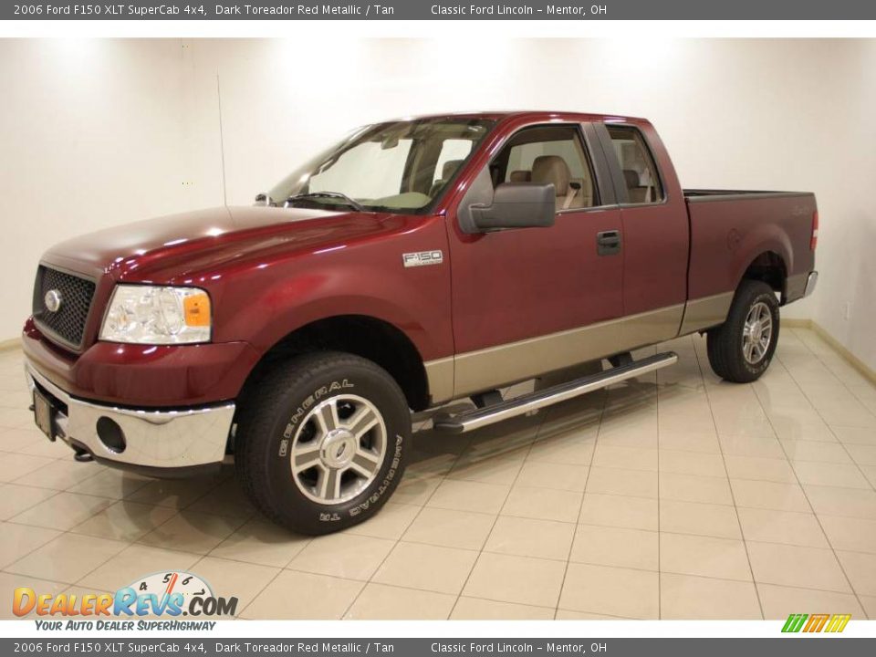 2006 Ford F150 XLT SuperCab 4x4 Dark Toreador Red Metallic / Tan Photo #3