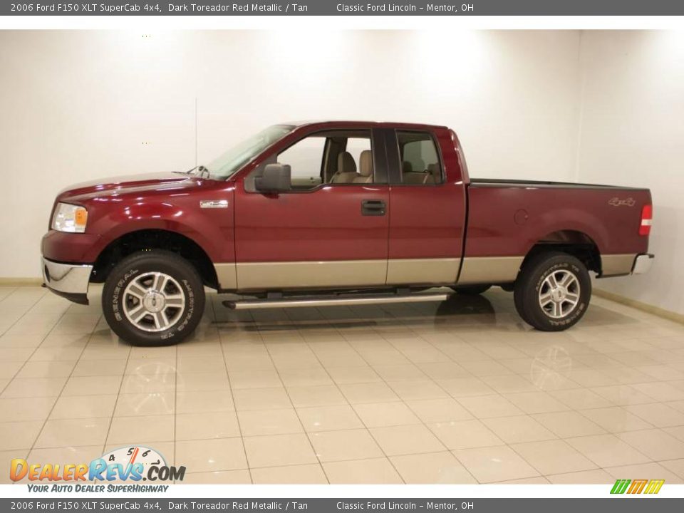 2006 Ford F150 XLT SuperCab 4x4 Dark Toreador Red Metallic / Tan Photo #4
