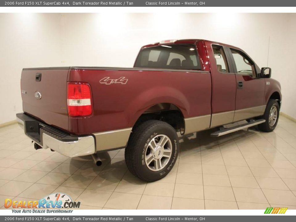 2006 Ford F150 XLT SuperCab 4x4 Dark Toreador Red Metallic / Tan Photo #6