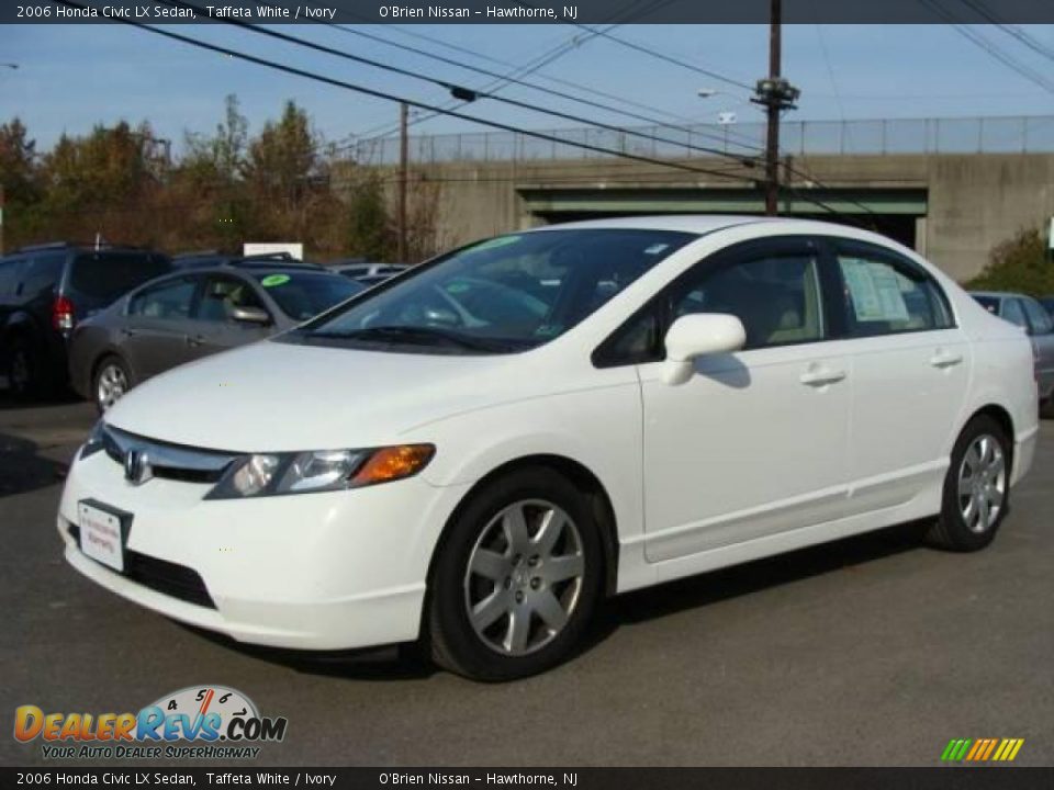 2006 Honda Civic LX Sedan Taffeta White / Ivory Photo #1