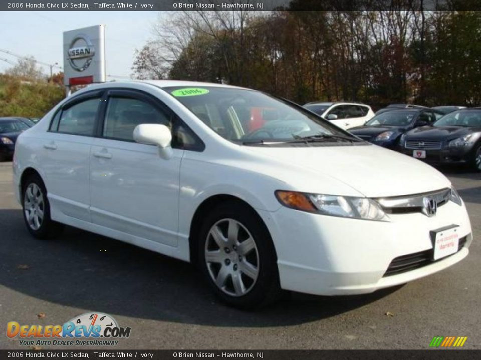 2006 Honda Civic LX Sedan Taffeta White / Ivory Photo #3