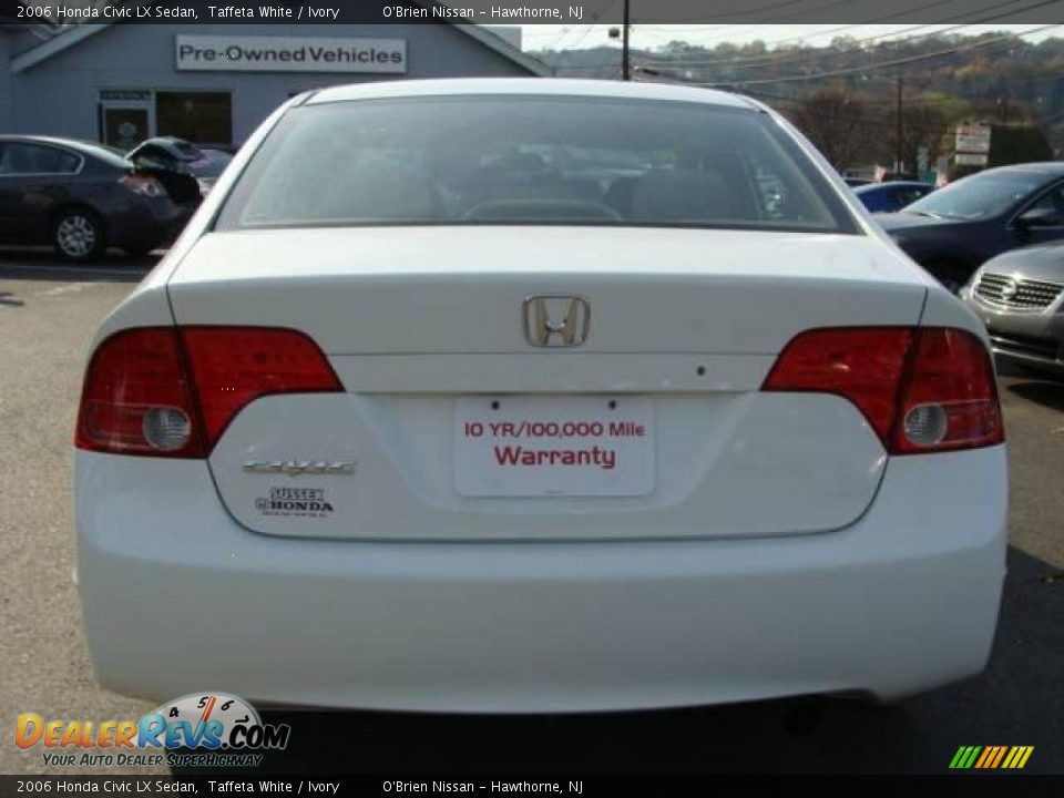 2006 Honda Civic LX Sedan Taffeta White / Ivory Photo #6