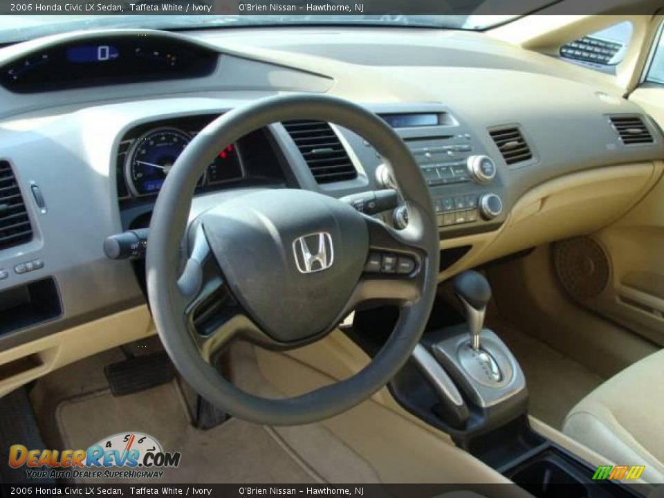 2006 Honda Civic LX Sedan Taffeta White / Ivory Photo #9