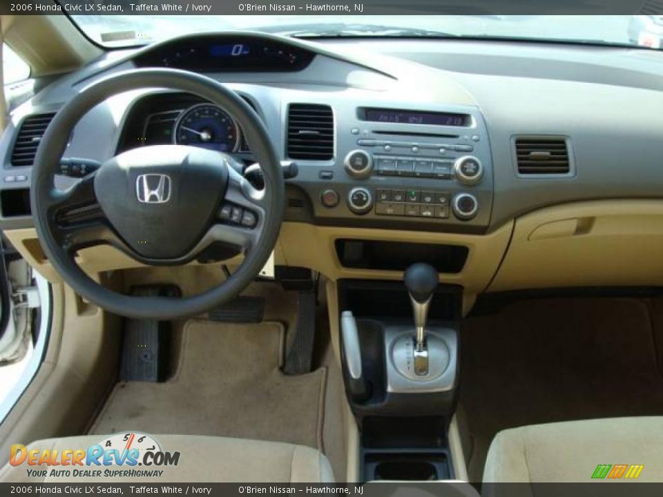 2006 Honda Civic LX Sedan Taffeta White / Ivory Photo #12