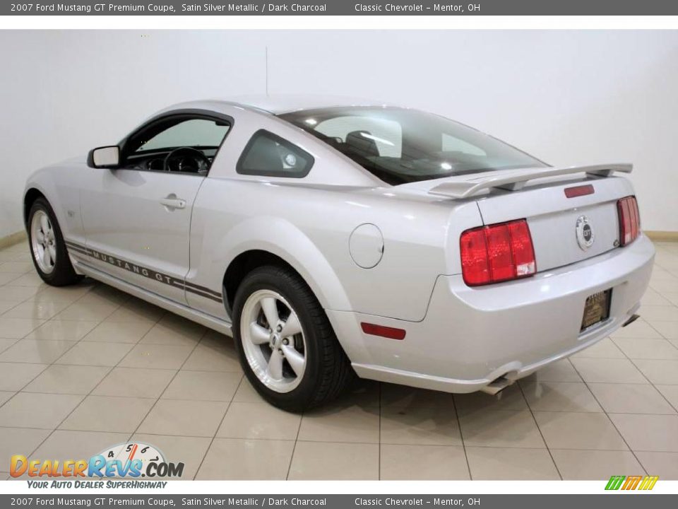 2007 Ford Mustang GT Premium Coupe Satin Silver Metallic / Dark Charcoal Photo #5