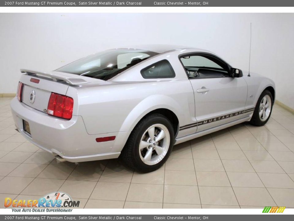 2007 Ford Mustang GT Premium Coupe Satin Silver Metallic / Dark Charcoal Photo #7